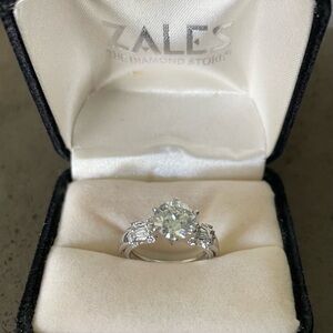 14 KT White Gold Solitaire Diamond 1.78 Carats Engagement Ring with Wrap Ring